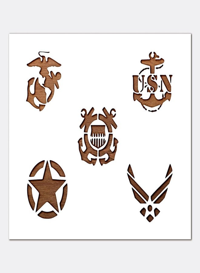 STENCILAIR Military Branches Custom Stencil, Reusable & Sturdy, 11 x 8.5" for Art, Crafts & DIY Projects - Image 1