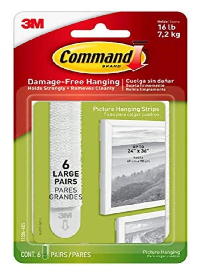 Command Command Large Picture Hanging Strips, Damage Free Hanging Picture Hangers, No Tools Wall Hanging Strips for Living Spaces, 24 Adhesive Strip Pairs (48 Strips) - Image 2