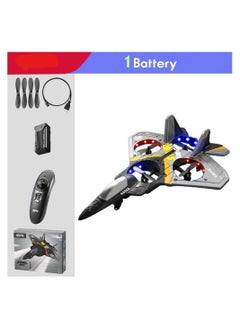 AROAQ V17 RC Plane Airplane Remote Controlled Aircraft 2.4GHz RC Aircraft with Remote Control with LED Light 2.4GHz Remote Control Airplane with 360° Spin  - Image 1