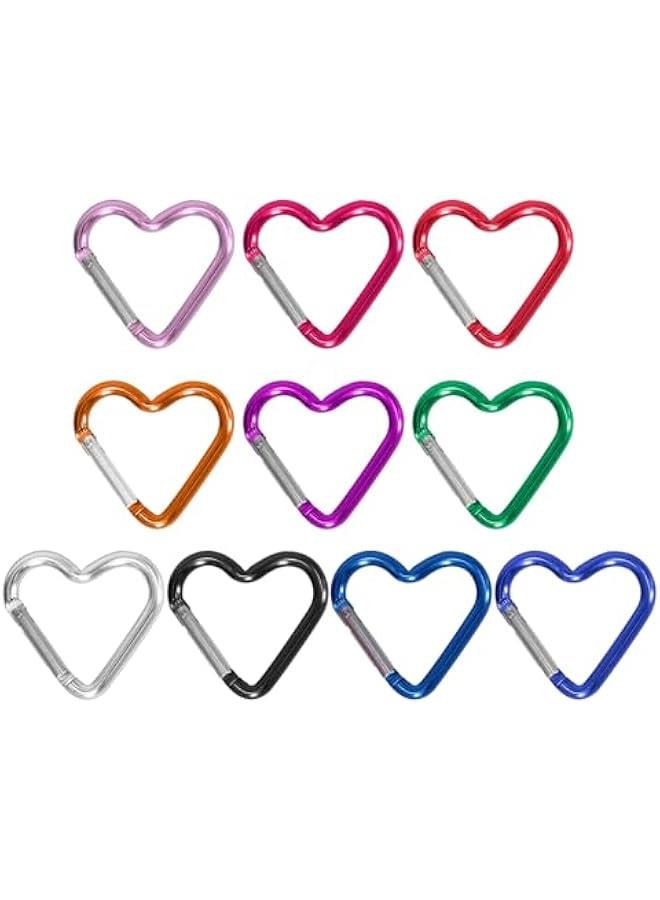 Generic Heart Shaped Carabiner Clip Aluminum Alloy Keychain Clip Spring Snap Hook Camping Backpack Clips Heavy Duty Carabiner Aluminum Heart Shaped Carabiner Clip Outdoor Camping Hiking Travel  - Image 2