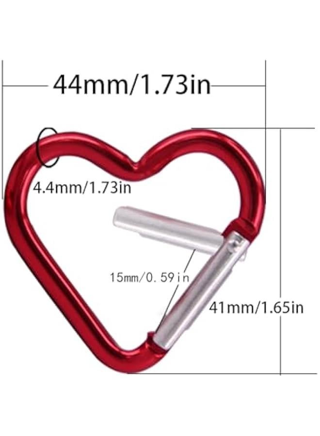 Generic Heart Shaped Carabiner Clip Aluminum Alloy Keychain Clip Spring Snap Hook Camping Backpack Clips Heavy Duty Carabiner Aluminum Heart Shaped Carabiner Clip Outdoor Camping Hiking Travel  - Image 4