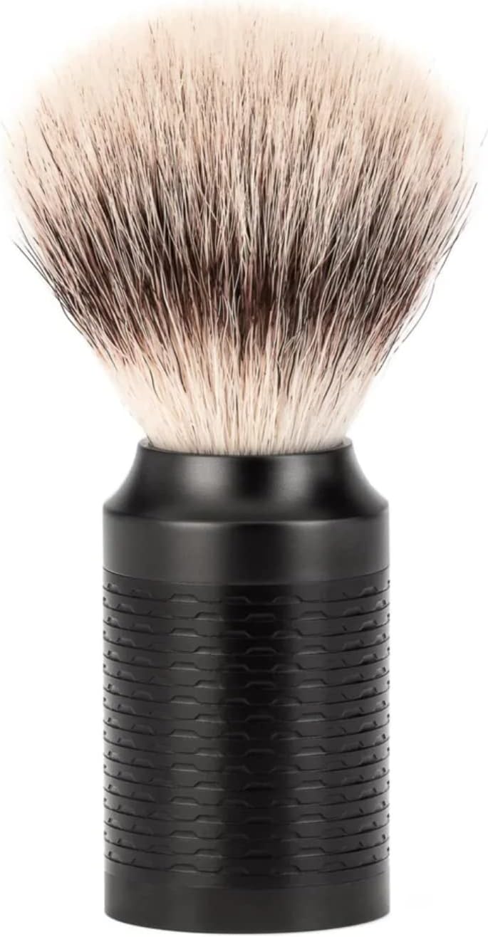 MHLE Rocca Series Silvertip Fibre Safety Razor Black Stainless Steel Jet DLC Coating - Image 3