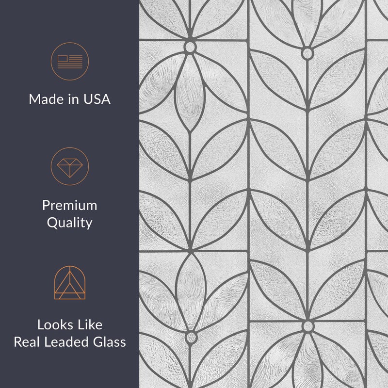 Artscape Orion 24 x 36 Inch Window Film, Made in USA â€“ Provides Privacy, Non-Adhesive, Textured Leaded Glass Pattern, UV Protection, Easy to Apply and Removable - Image 5