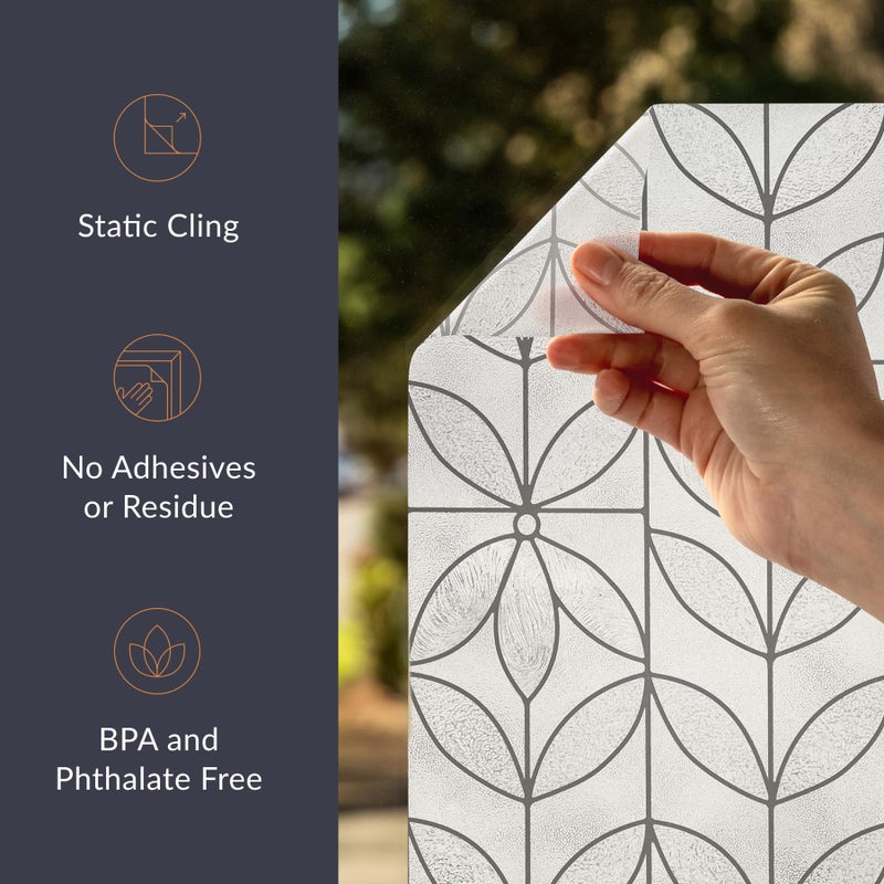 Artscape Orion 24 x 36 Inch Window Film, Made in USA â€“ Provides Privacy, Non-Adhesive, Textured Leaded Glass Pattern, UV Protection, Easy to Apply and Removable - Image 4