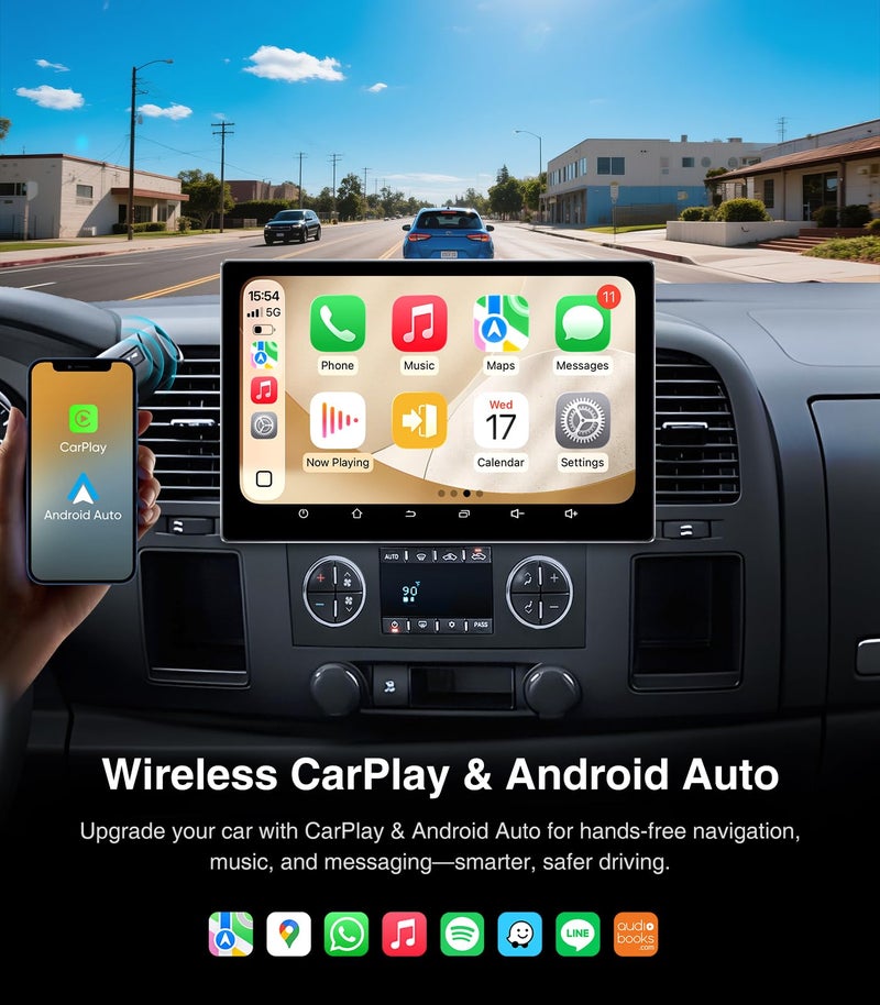 AINAVI Touchscreen Car Stereo Radio Upgrade for Chevy Silverado 2007-2013 GMC Sierra Yukon Buick Enclave Replacement Head Unit Installation Kit Built in CarPlay Android Auto (11.5" 4G+64G) - Image 4