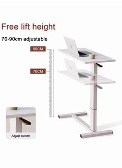 Chulovs Overbed Bedside Table with Rolling Wheels 80x40x90cm C-Shape Side Table Adjustable Height Hospital Bed End Table Sofa Large Laptop Side Table for Couch Living Room standing desk  - Image 4