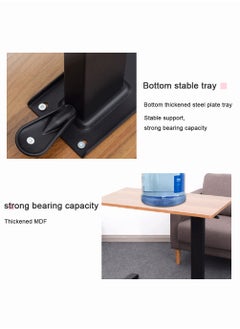 Chulovs Overbed Bedside Table with Rolling Wheels 80x40x90cm C-Shape Side Table Adjustable Height Hospital Bed End Table Sofa Large Laptop Side Table for Couch Living Room standing desk  - Image 3
