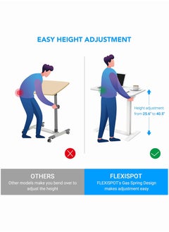 Chulovs Overbed Bedside Table with Rolling Wheels 80x40x90cm C-Shape Side Table Adjustable Height Hospital Bed End Table Sofa Large Laptop Side Table for Couch Living Room standing desk  - Image 5