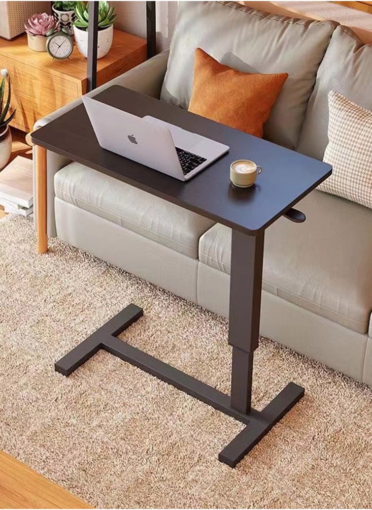 Overbed Bedside Table with Rolling Wheels 80x40x90cm C-Shape Side Table Adjustable Height Hospital Bed End Table Sofa Large Laptop Side Table for Couch Living Room standing desk