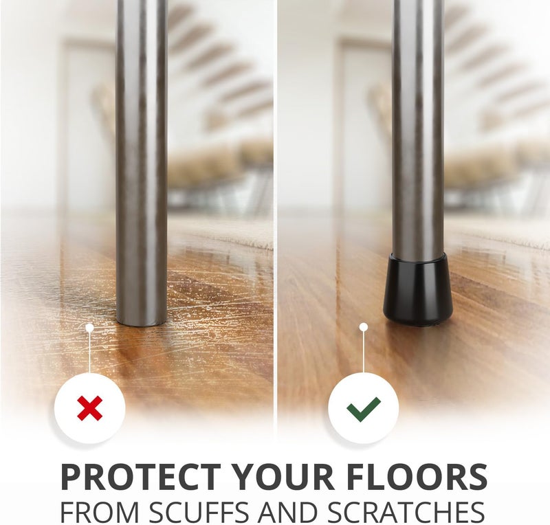 X-Protector Rubber Chair Leg Caps - 16 PCS 1 1/8" Rubber Feet for Furniture - Non-Slip Rubber Furniture Feet - Black Chair Leg Covers - Rubber End Caps - Rubber Furniture Feet - Prevent Scratches! - Image 4