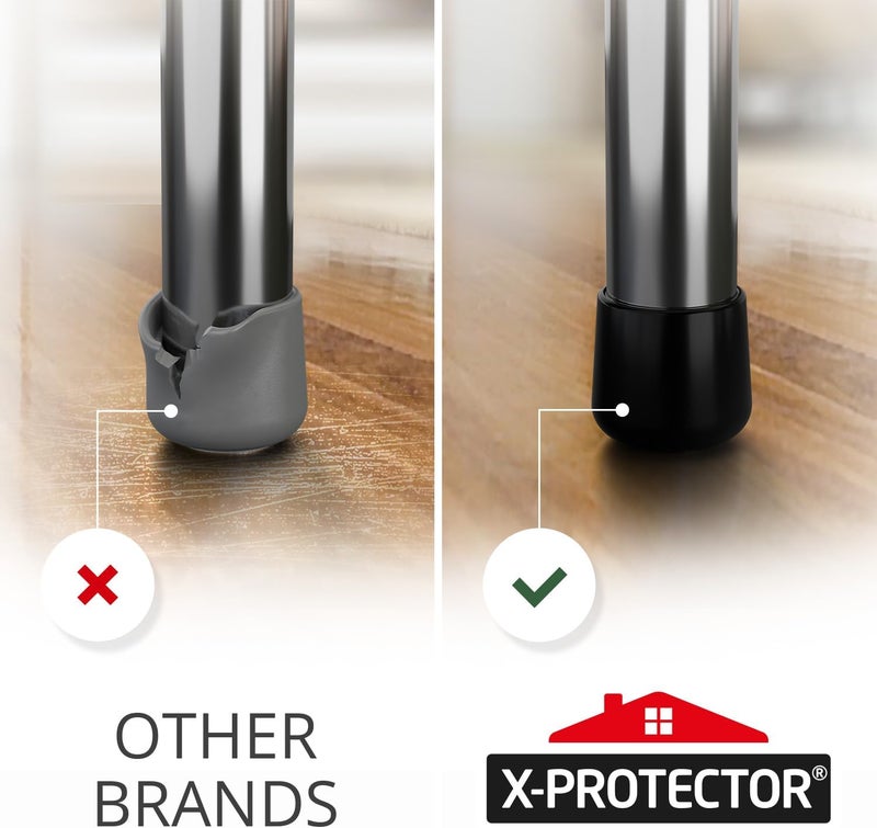 X-Protector Rubber Chair Leg Caps - 16 PCS 1 1/8" Rubber Feet for Furniture - Non-Slip Rubber Furniture Feet - Black Chair Leg Covers - Rubber End Caps - Rubber Furniture Feet - Prevent Scratches! - Image 3