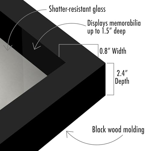 Americanflat 5x7 Shadow Box Frame with Shatter-Resistant Glass - Silhouette Collection - Small Shadow Box Display Case for Tabletop and Wall Display - Black with Soft Felt Back - Image 3