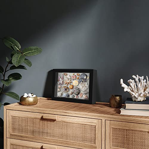 Americanflat 5x7 Shadow Box Frame with Shatter-Resistant Glass - Silhouette Collection - Small Shadow Box Display Case for Tabletop and Wall Display - Black with Soft Felt Back - Image 5