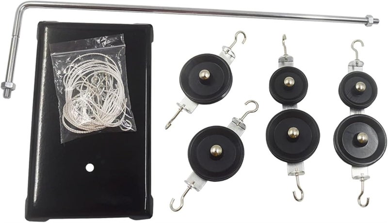 Pulley Block and Bracket Metal Bracket Bottom Plate Single Pulley String Pulley Physical Mechanics Experimental Equipment Teaching Instrument Pulley Block and Bracket Set - Image 2