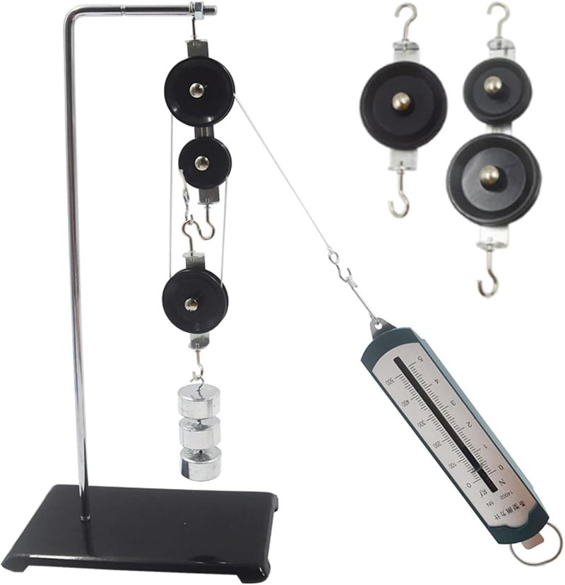 Pulley Block and Bracket Metal Bracket Bottom Plate Single Pulley String Pulley Physical Mechanics Experimental Equipment Teaching Instrument Pulley Block and Bracket Set - Image 1