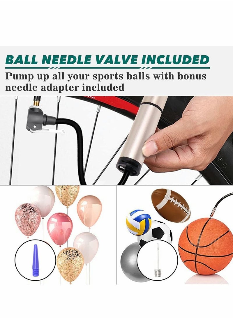 Excefore Mini Bike Pump Portable Pumps for All Bikes, 120PSI High Pressure Bicycle Hand Pump, Tyre Small Lightweight Presta Schrader Valve with Ball Needle, Balloon Needle  - Image 3