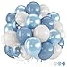 Togvu Dusty Blue Balloons 12 inch Double Stuffed Dusty Pearl Light Blue Sand White Clear Balloon for Winter Wonderland Boho Wedding Birthday Boys Baby Shower Birdal Bachelorette Engagement Party Decoration - Image 2