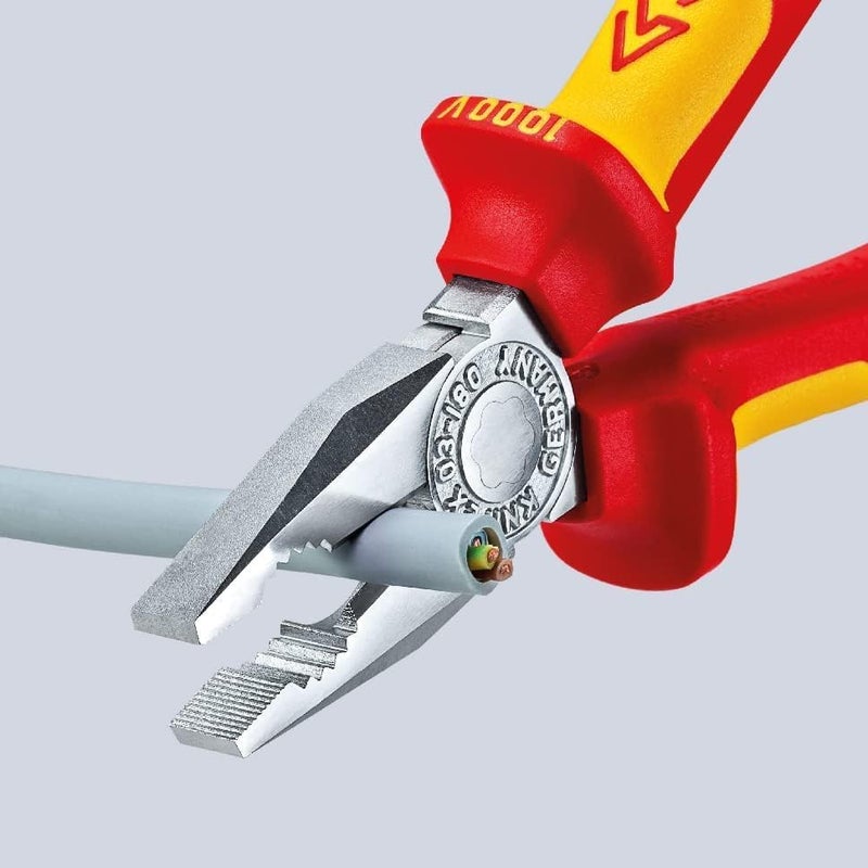 KNIPEX VDE Combination Pliers 180mm with Multi-Component Handle - Image 2