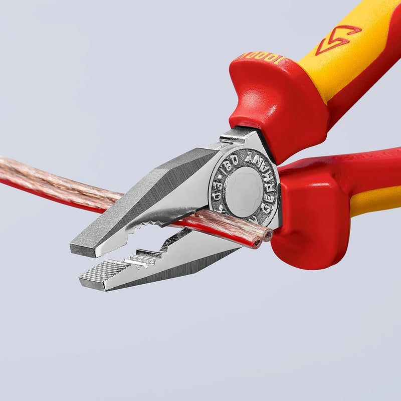 KNIPEX VDE Combination Pliers 180mm with Multi-Component Handle - Image 4