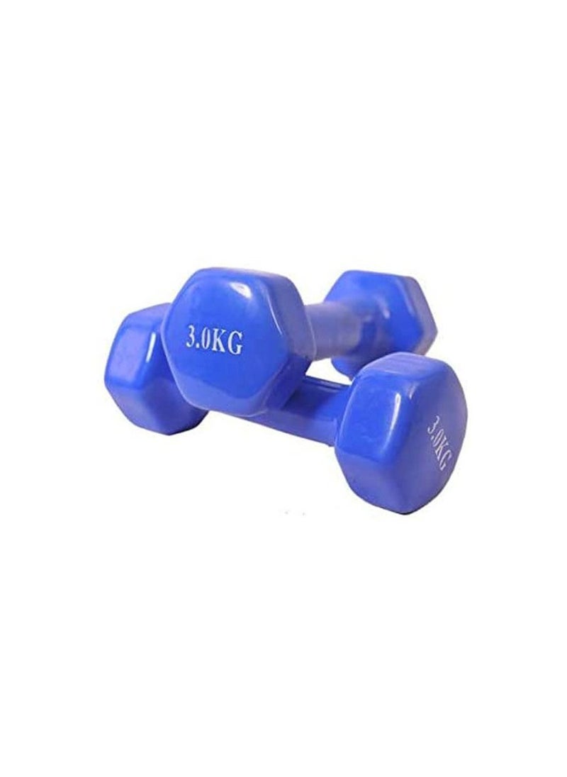 Elite - Elite vinyl dumbbells, two pieces, 3 kg - Image 1