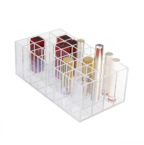 SHARMA PLASTICS Premium Beauty Organization Acrylic Lipstick Organizer & Beauty Container 32 Space Storage (Clear) (32 SLOTS) - Image 1