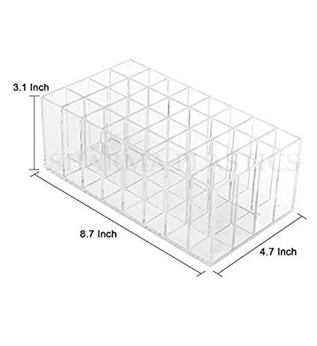 SHARMA PLASTICS Premium Beauty Organization Acrylic Lipstick Organizer & Beauty Container 32 Space Storage (Clear) (32 SLOTS) - Image 5