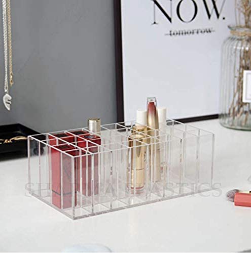 SHARMA PLASTICS Premium Beauty Organization Acrylic Lipstick Organizer & Beauty Container 32 Space Storage (Clear) (32 SLOTS) - Image 3