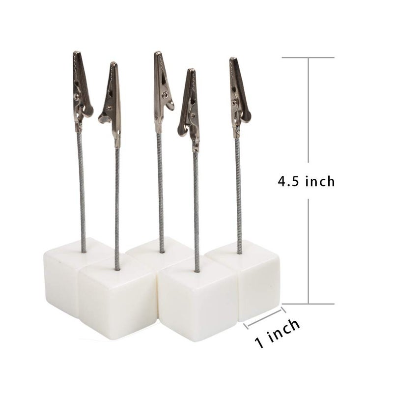 senover 20pcs Table Number Holder Name Place Card Holder Memo Clip Holder Stand Note Holder Pictures Card Paper Menu Clip â€¦ (White) - Image 3