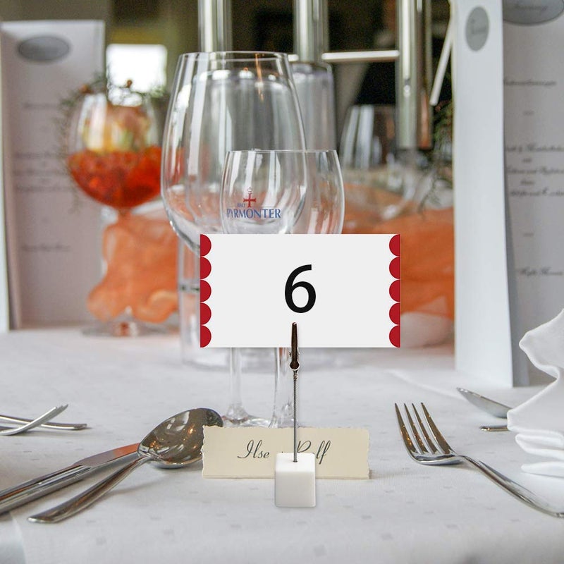 senover 20pcs Table Number Holder Name Place Card Holder Memo Clip Holder Stand Note Holder Pictures Card Paper Menu Clip â€¦ (White) - Image 5