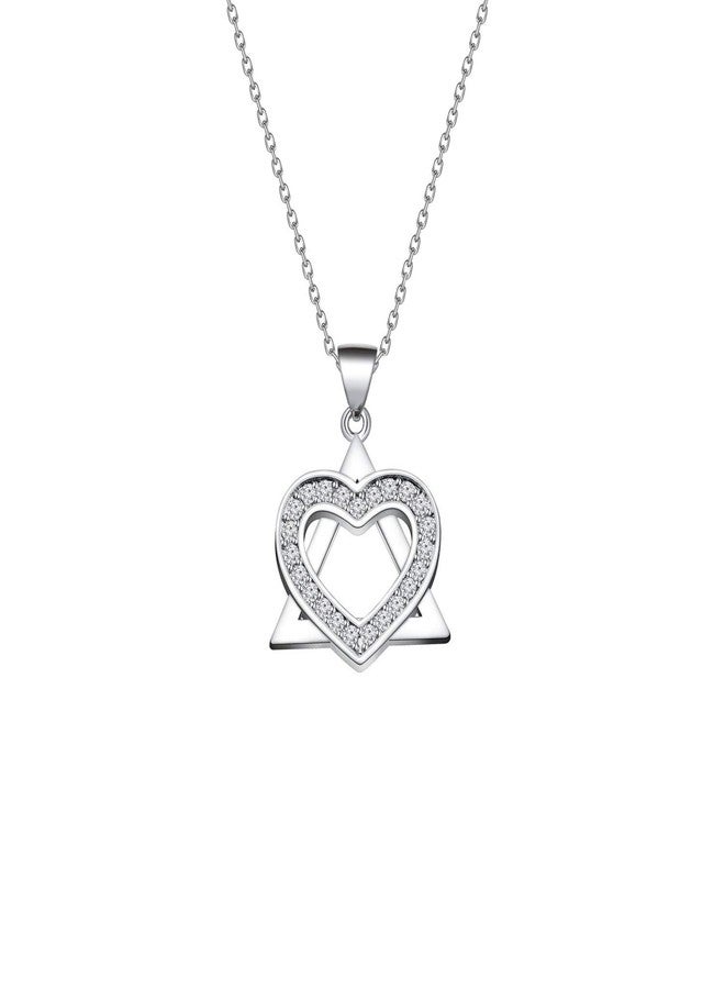 FEELMEM Adoption Jewelry Intertwined Heart and Triangle Adoption Symbol Charm Necklace Gotcha Day Adoption Gift - Image 1