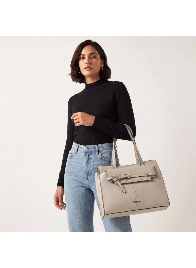 Sasha Sasha Textured Tote Bag with Zip Closure