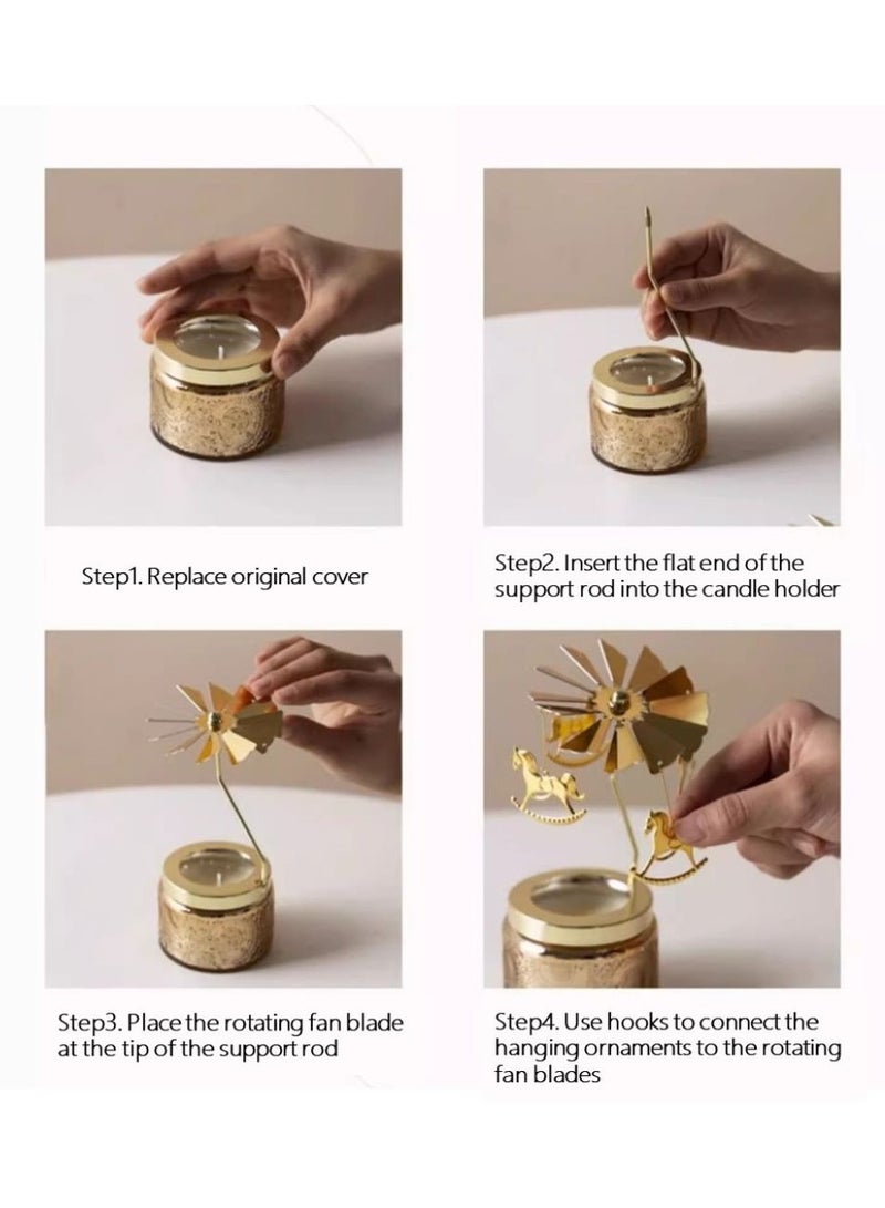 Scented Candle Gift Sets, Romantic Scented Candle and Rotating Candle Holders，Gift Box for Women, Birthday, Weddings, Parties, Table Decoration, Home Holiday Decoration  - Image 5