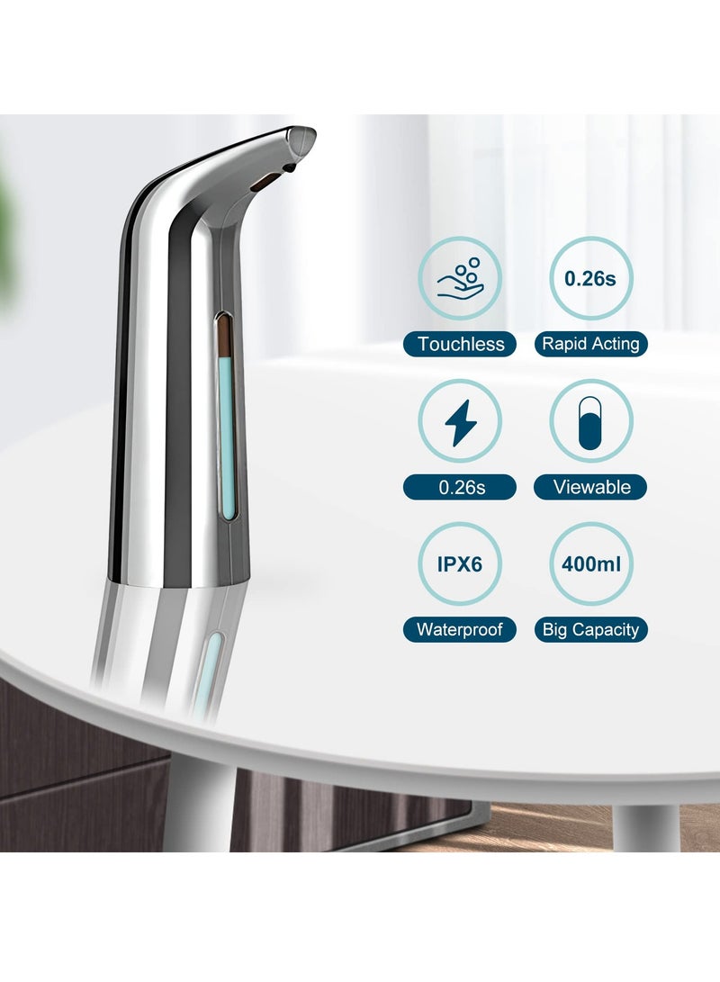 SYOSI Automatic Soap Dispenser, Touchless Countertop Electric Hand Soap Dispenser, 13.53 oz/400 ml, Infrared Sensor Shower Hand Sanitizer Soap Dispenser for Bathroom, Kitchen - Image 2