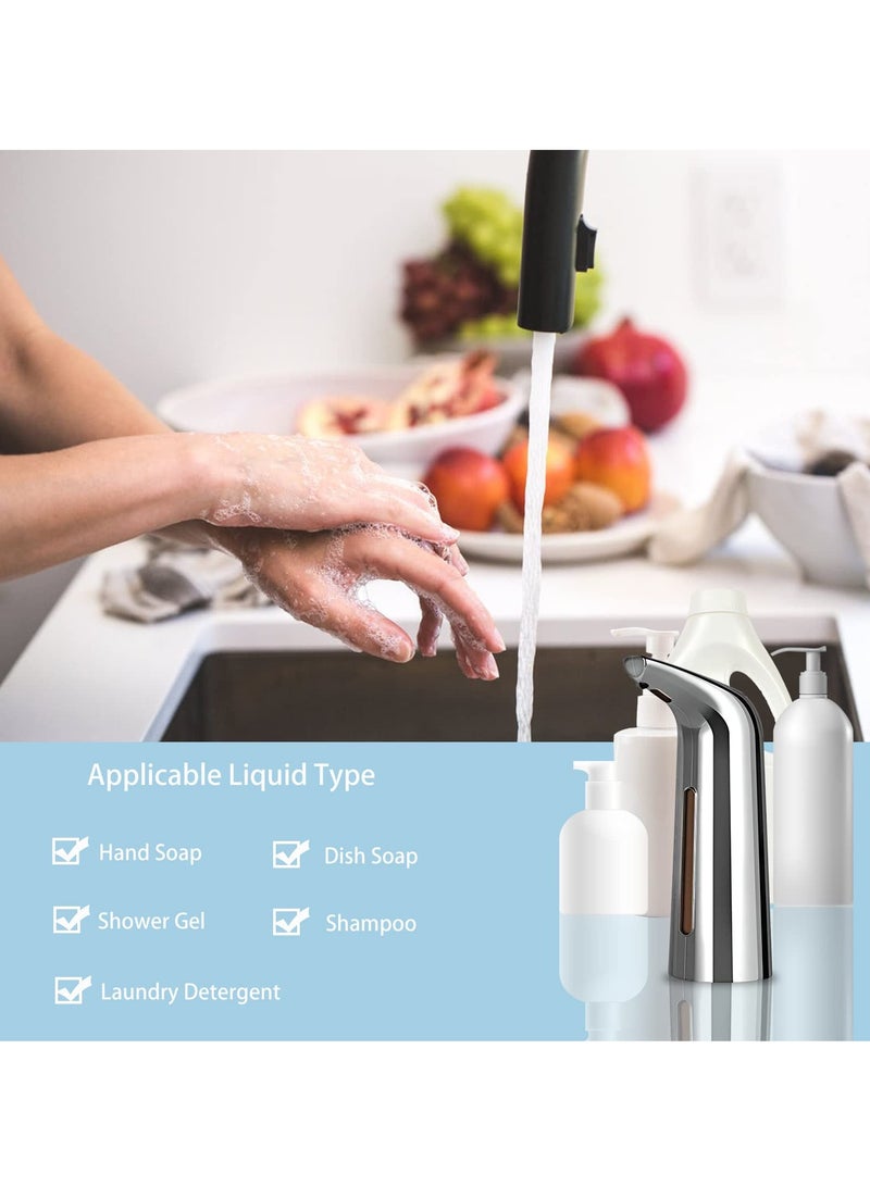 SYOSI Automatic Soap Dispenser, Touchless Countertop Electric Hand Soap Dispenser, 13.53 oz/400 ml, Infrared Sensor Shower Hand Sanitizer Soap Dispenser for Bathroom, Kitchen - Image 3