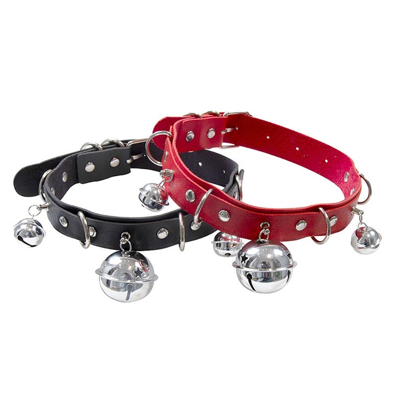 Jin Long Punk Style Extended Bell Collar Necklace Unisex Leather Choker Chain for Men and Women - Image 4