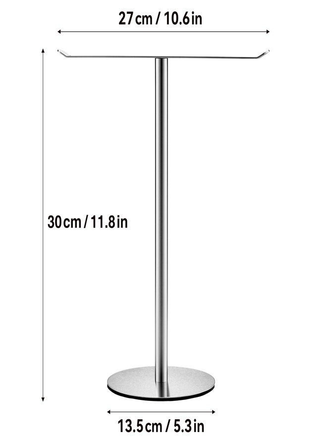 Keepmisc Black Hand Towel Holder Stand - Countertop T-Shaped Stainless Steel Towel Rack with Non-Slip Base for Vanity and Kitchen - Image 5