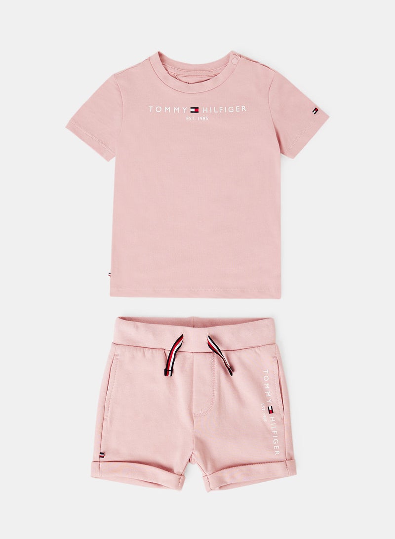 TOMMY HILFIGER Baby Girls Essential T-Shirt and Shorts Set - Image 1