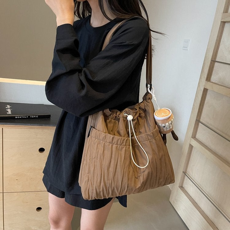 Women'S Casual Fashionable Large Capacity Shoulder Crossbody Bag Simple Solid Color Large Capacity Tote Bag - Image 2