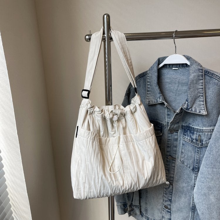 Women'S Casual Fashionable Large Capacity Shoulder Crossbody Bag Simple Solid Color Large Capacity Tote Bag - Image 5