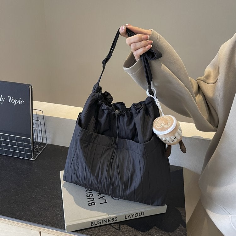 Women'S Casual Fashionable Large Capacity Shoulder Crossbody Bag Simple Solid Color Large Capacity Tote Bag - Image 3