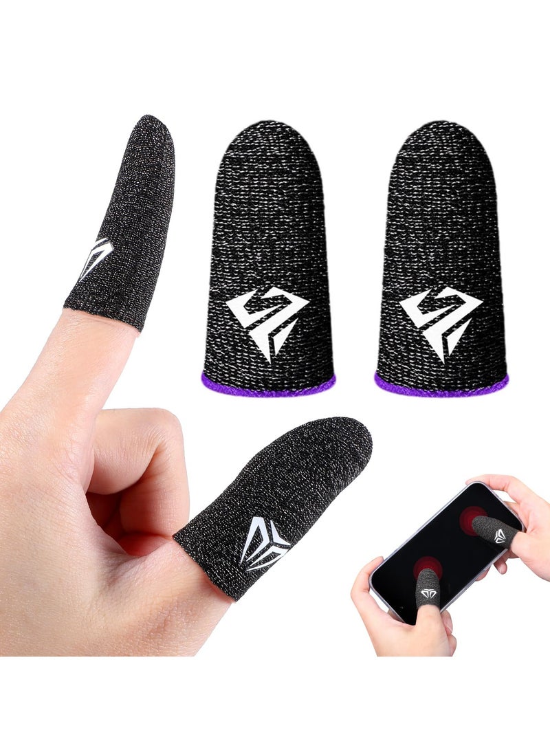 2 Pairs Of Finger Cots, Breathable Thumb Gloves, Suitable For Lightweight And Sweat Resistant Gaming, Seamless Touch Screen Finger Gloves For Professional Gaming, Purple - Image 1