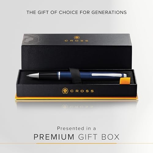 Cross Calais Matte Metallic Blue Refillable Gel Ink Rollerball Pen – Medium Point, Smooth Writing, Presented in a Premium Gift Box - Image 4