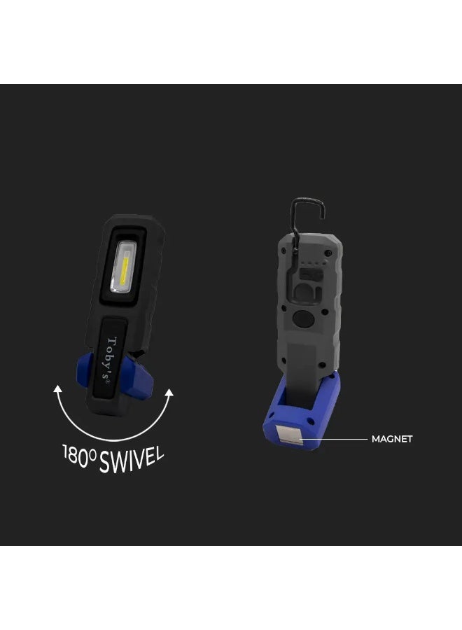 توبيز مصابيح فحص ورشة عمل LED COB/SMD الجديدة من Toby مع خطاف وحامل مغناطيسي، مصباح تخييم LED مزدوج الطاقة لورشة إصلاح السيارات والتخييم (CPL-T20)-CPL T20 - Image 3