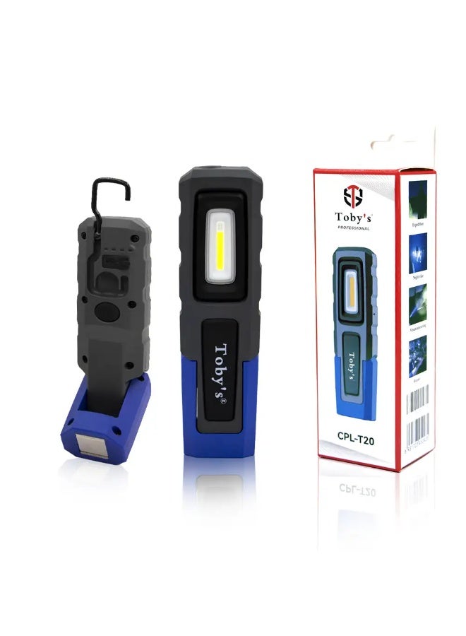 توبيز مصابيح فحص ورشة عمل LED COB/SMD الجديدة من Toby مع خطاف وحامل مغناطيسي، مصباح تخييم LED مزدوج الطاقة لورشة إصلاح السيارات والتخييم (CPL-T20)-CPL T20 - Image 1