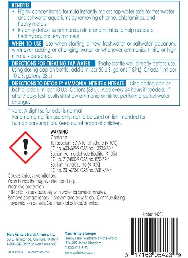 API Api Aqua Essential Aquarium Water Conditioner 16 Ounce Bottle Translucent  - Image 2