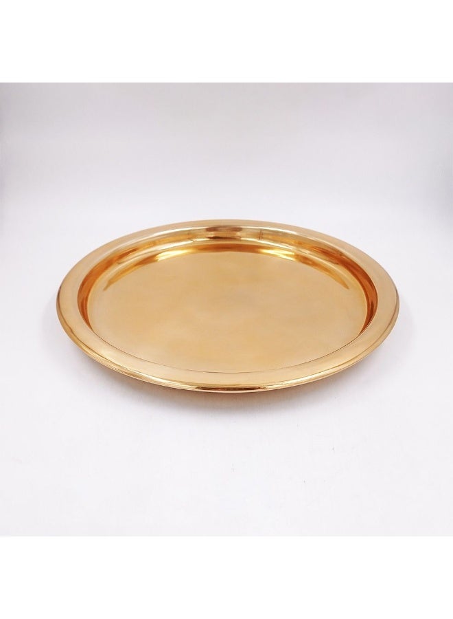 Avalon Pharma صينية تقديم دائرية أفالون صينية دائرية أنيقة للطعام والمشروبات صينية تقديم أنيقة ومتينة مثالية للحفلات المنزلية والترفيه وتقديم الضيوف 38X38X3 سم