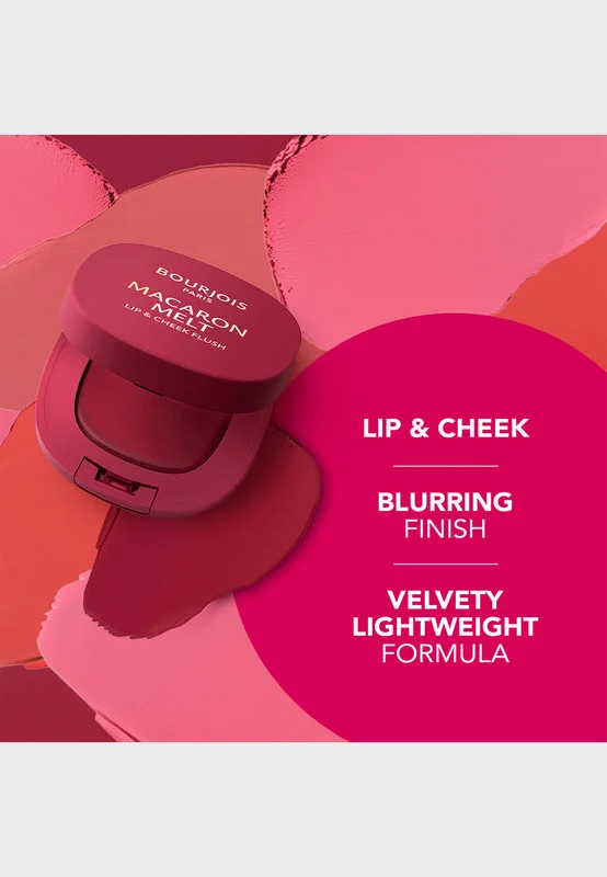 BOURJOIS PARIS Macaron Melt Lip & Cheek Flush  - 1 - Macarose, 8g