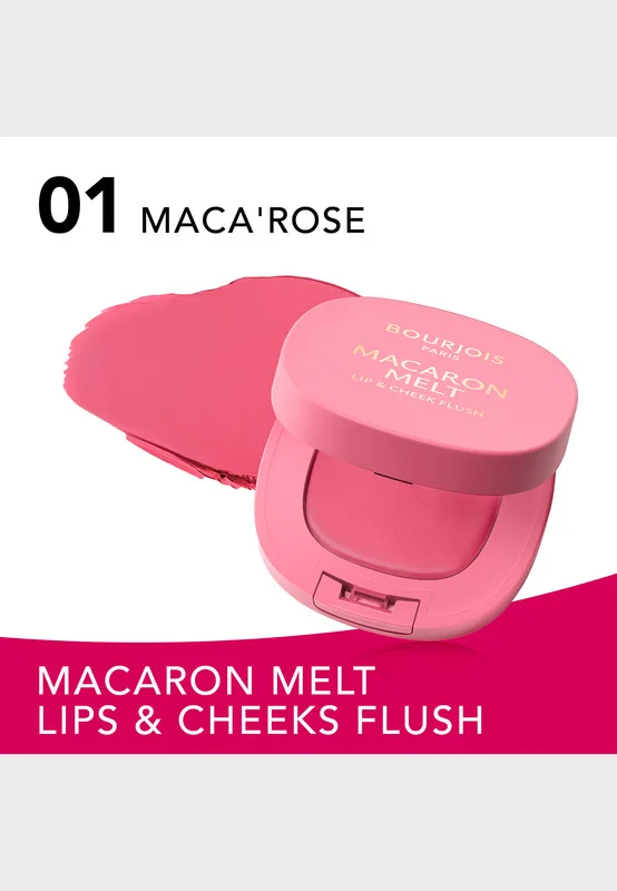 BOURJOIS PARIS Macaron Melt Lip & Cheek Flush  - 1 - Macarose, 8g