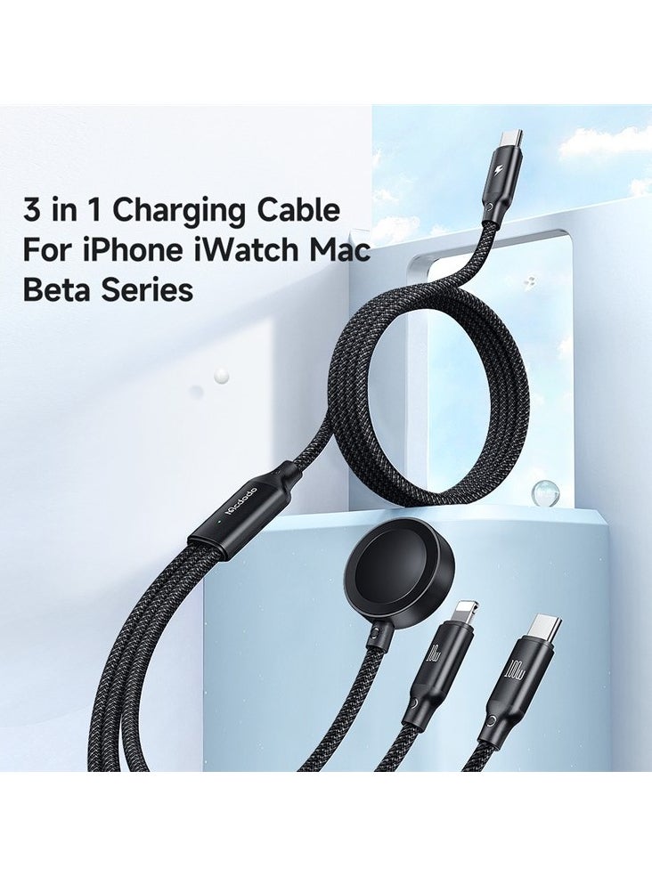 Mcdodo - 3-in-1 Charging Cable with 100W Wireless Charger for Apple Watch - Image 1