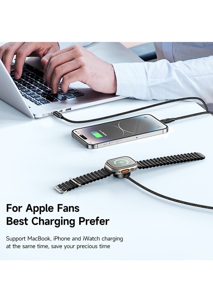 Mcdodo - 3-in-1 Charging Cable with 100W Wireless Charger for Apple Watch - Image 1